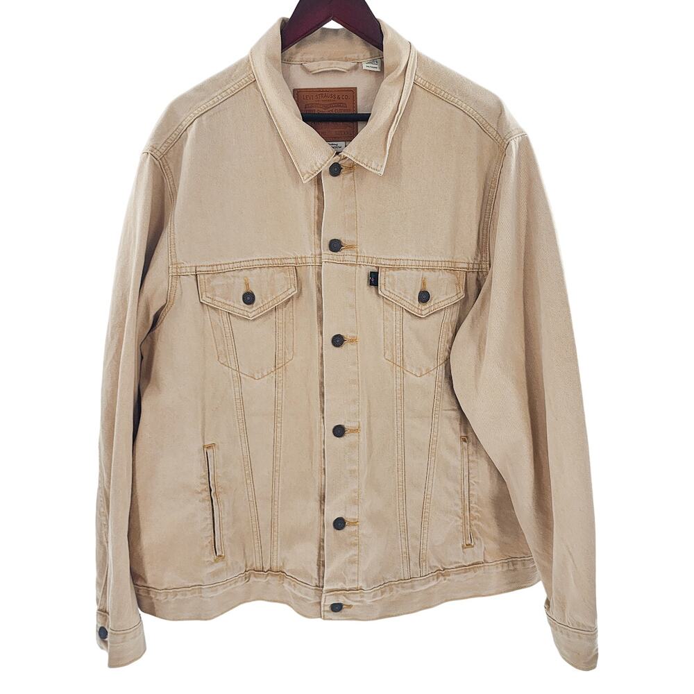 Levi’s Men’s Jean Jacket Vintage Fit Trucker Denim Tan Size XXL Button Front